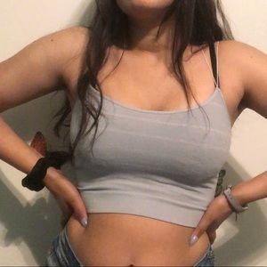 light blue stretchy cropped tank top/cami